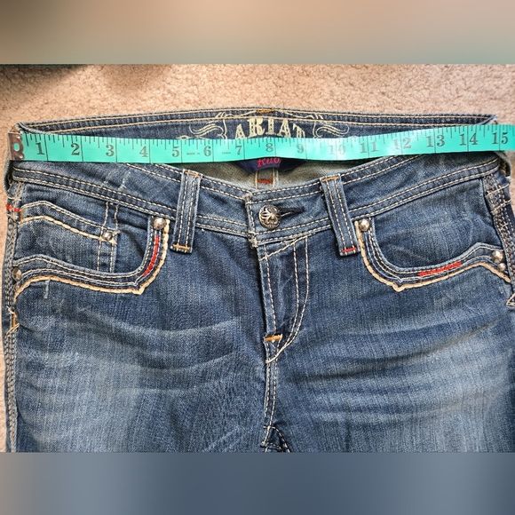 ARIAT "RUBY" Bootcut Flare Dark Wash Mid Rise Blue Jeans . 27L - Picture 15 of 16